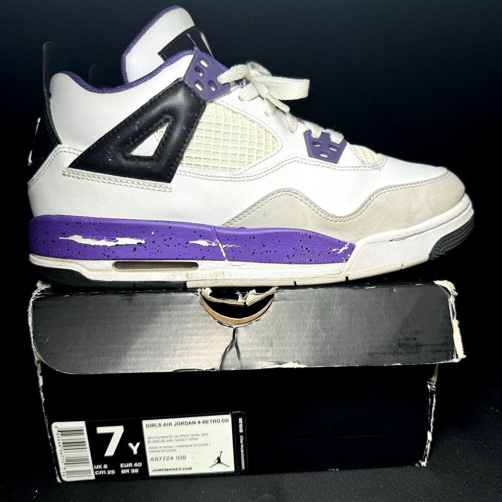 A0754 - Size 7 - Nike Air Jordan 4 Retro GS UItraviolet Men's Shoes